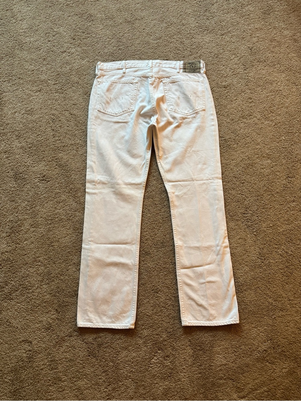 Men’s 36x34 Polo Ralph Lauren White Jeans, Classic Fit, 867, Like New Condition